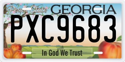 GA license plate PXC9683
