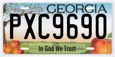 GA license plate PXC9690