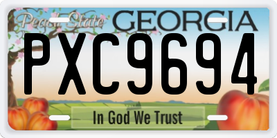 GA license plate PXC9694