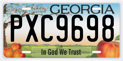 GA license plate PXC9698