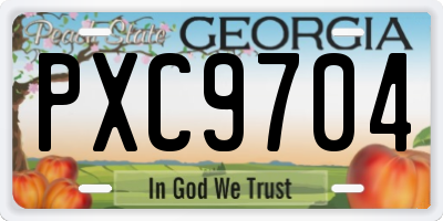GA license plate PXC9704