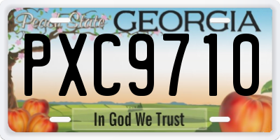 GA license plate PXC9710