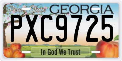 GA license plate PXC9725