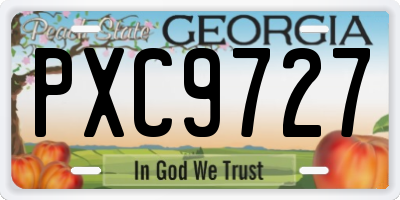 GA license plate PXC9727