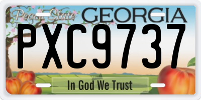 GA license plate PXC9737