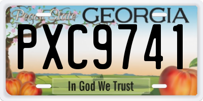 GA license plate PXC9741