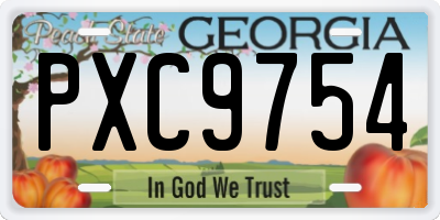 GA license plate PXC9754