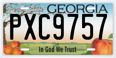 GA license plate PXC9757