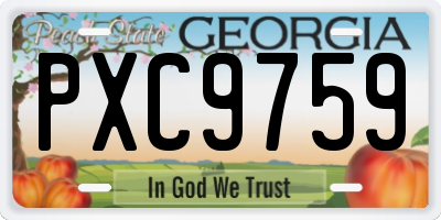 GA license plate PXC9759