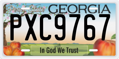 GA license plate PXC9767