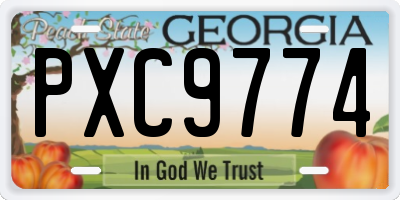 GA license plate PXC9774