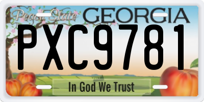 GA license plate PXC9781