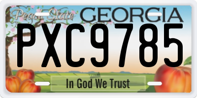 GA license plate PXC9785