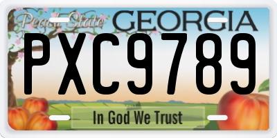 GA license plate PXC9789