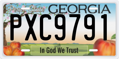 GA license plate PXC9791
