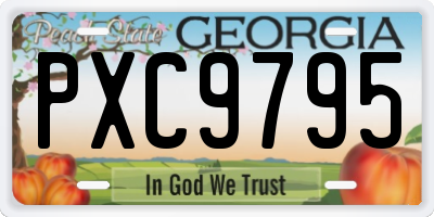 GA license plate PXC9795