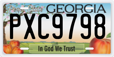 GA license plate PXC9798