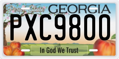 GA license plate PXC9800