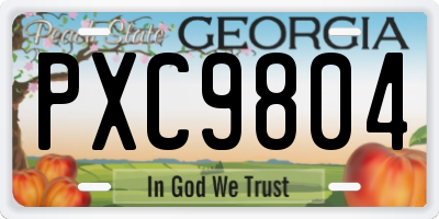 GA license plate PXC9804