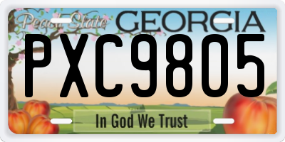 GA license plate PXC9805