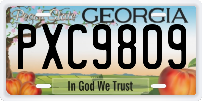GA license plate PXC9809