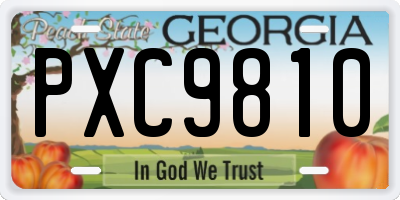 GA license plate PXC9810