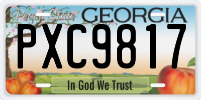 GA license plate PXC9817