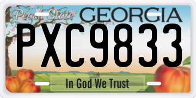 GA license plate PXC9833