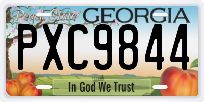 GA license plate PXC9844