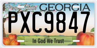 GA license plate PXC9847