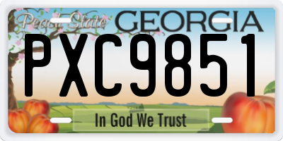 GA license plate PXC9851