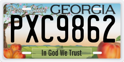 GA license plate PXC9862