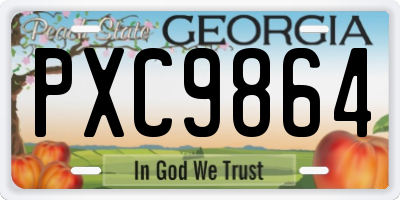 GA license plate PXC9864