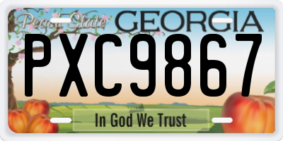 GA license plate PXC9867