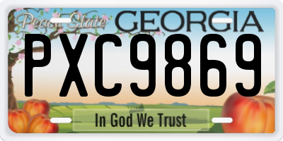 GA license plate PXC9869