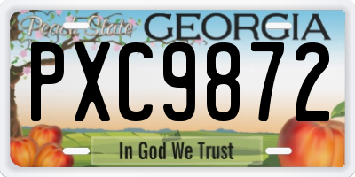 GA license plate PXC9872