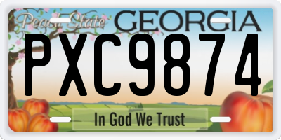 GA license plate PXC9874