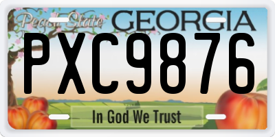 GA license plate PXC9876