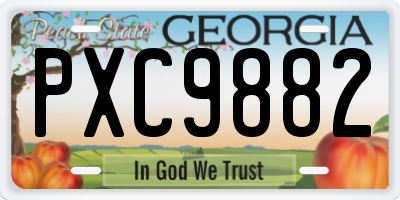 GA license plate PXC9882
