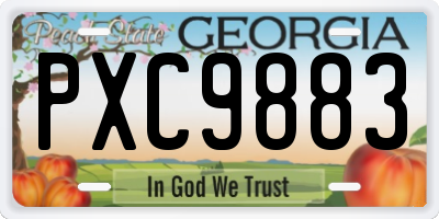 GA license plate PXC9883