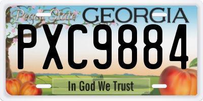 GA license plate PXC9884