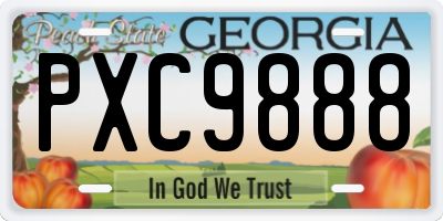 GA license plate PXC9888