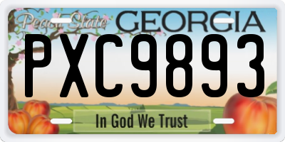 GA license plate PXC9893