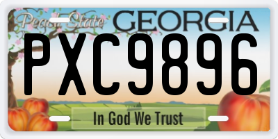 GA license plate PXC9896