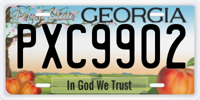 GA license plate PXC9902