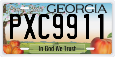 GA license plate PXC9911