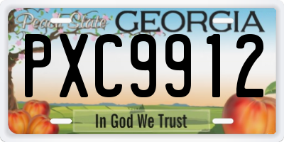 GA license plate PXC9912