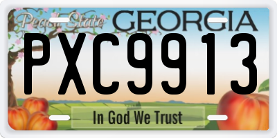 GA license plate PXC9913