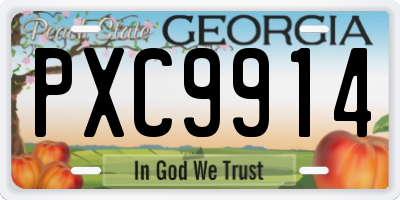 GA license plate PXC9914