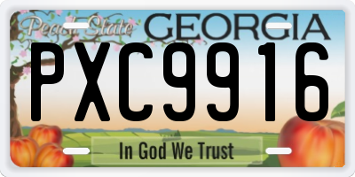 GA license plate PXC9916